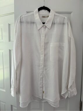 Faherty Classic White Women’s Linen Button-Up Shirt - relaxed fit